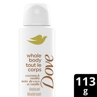 Dove Désodorisant Pour tout le corps Noix de coco + vanille 113 g, 16,81 $/100g