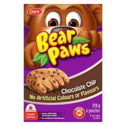 Dare Bear Paws Chocolate Chip Cookies 210 g, $2.61/100g