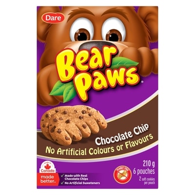 Dare Bear Paws Chocolate Chip Cookies 210 g, $2.61/100g