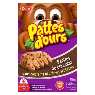 Dare Biscuits Pattes d’ours Pépites de chocolat 210 g, 2,61 $/100g