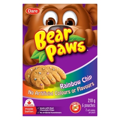 Dare Bear Paws Rainbow Chip Cookies 210 g, $1.90/100g