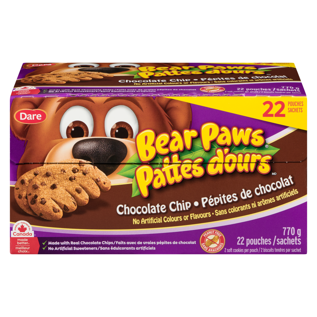 Dare Bear Paws Chocolate Chip Cookies
