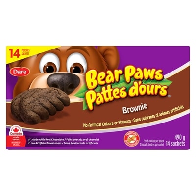 Dare Bear Paws Brownie Cookies 490 g, $1.12/100g