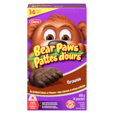 Dare Biscuits pattes d'ours brownie, 14 sachets 490 g, 1,12 $/100g