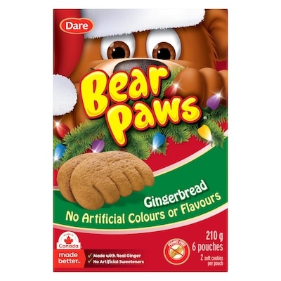 Dare Bear Paws Gingerbread Cookies 210 g, $2.85/100g
