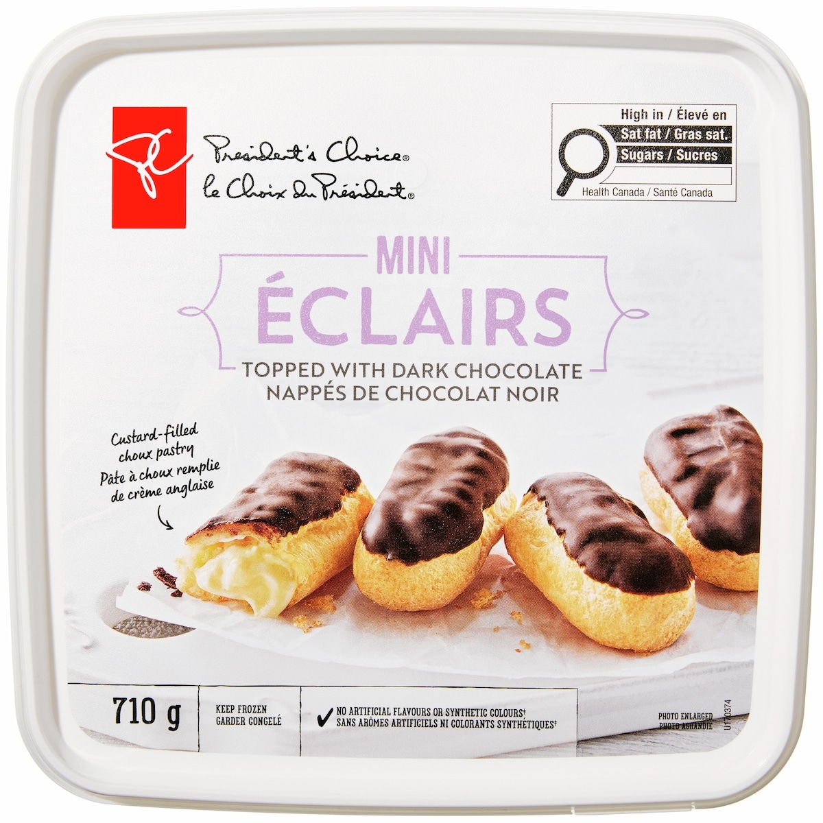 President's Choice Mini Éclairs Dark Chocolate Topped