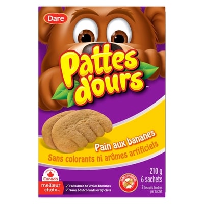 Dare Biscuits Pattes d’ours Pain aux bananes 210 g, 2,61 $/100g