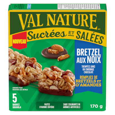 Nature Valley Barres granola sucrées et salées bretzel aux noix 170 g, 1,76 $/100g