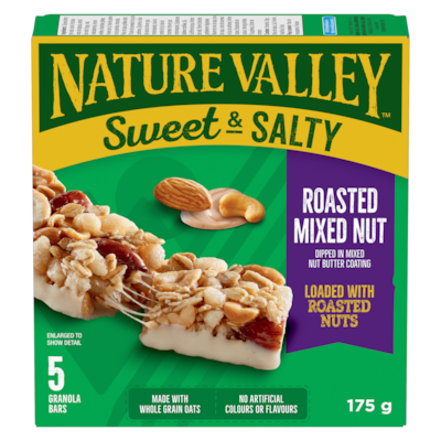 Nature Valley Granola Bars Sweet & Salty Roasted Mixed Nut 175 g, $3.31/100g