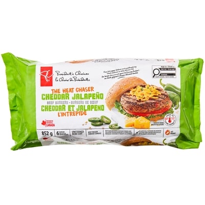 le Choix du Président Burger de boeuf cheddar et jalapeño 852 g, 2,11 $/100g