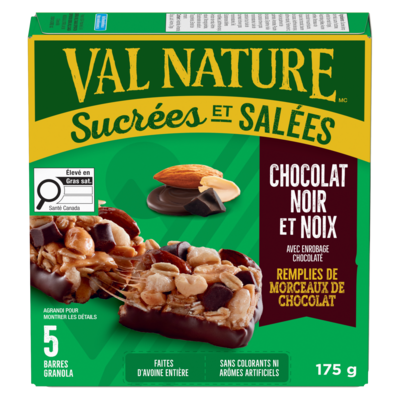 Nature Valley Barres granola sucrées et salées chocolat noir et noix 175 g, 1,71 $/100g