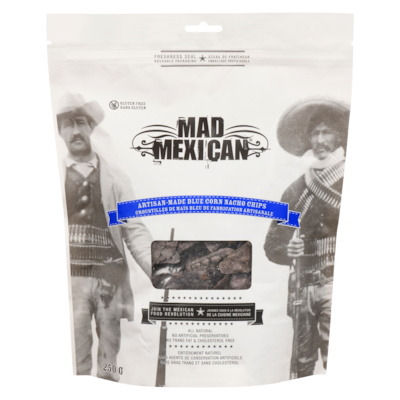 Mad Mexican Artisan-Made Blue Corn Nacho Chips 250 g, $3.20/100g