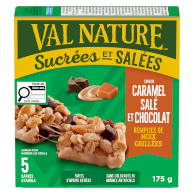 Nature Valley Barres granola sucrées et salées saveur caramel salé et chocolat 175 g, 1,71 $/100g