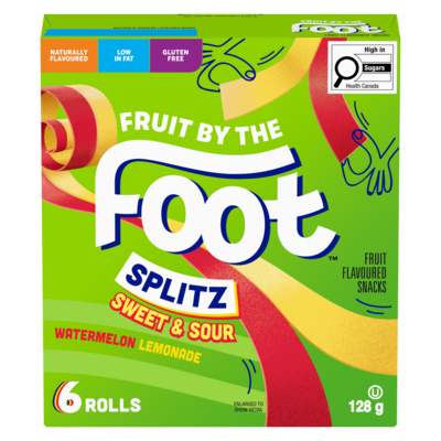 Betty Crocker Fruit Flavoured Snacks Splitz Sweet & Sour Watermelon Lemonade 128 g, $3.90/100g