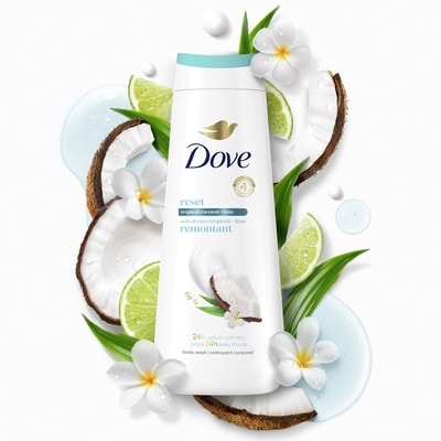 Dove Nettoyant corporel noix de coco tropicale + lime remontant 591 ml, 1,69 $/100ml