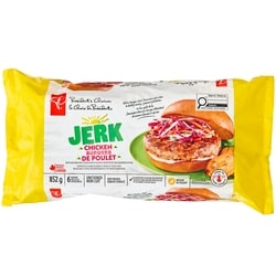 President's Choice Jerk Chicken Burger 852 g, $1.41/100g