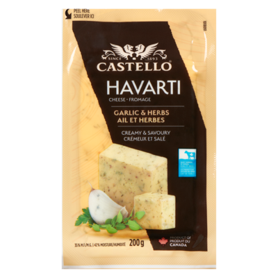 Castello Fromage Havarti ail et fines herbes 200 g, 4,25 $/100g
