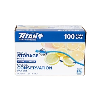 Titan Medium Slider Storage Bags 100 ea, $0.09/1ea