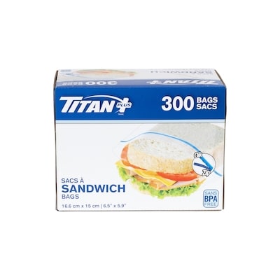 Titan Fold Top Sandwich Bags 1000 ea, $0.02/1ea