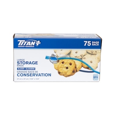 Titan Large Slider Storage Bags 75 ea, $0.16/1ea