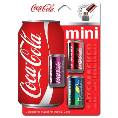 Lip Smackers Trio de baumes à lèvres mini canette coca-cola coca-cola, cherry coke, sprite 54 g, 25,91 $/100g