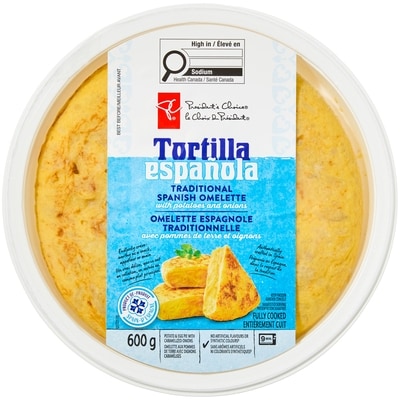 President's Choice Tortilla Española Potato & Egg Pie with Caramelized Onions 600 g, $1.50/100g