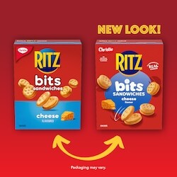 Christie RITZ Bits Sandwiches Cheese Flavoured Snack Crackers