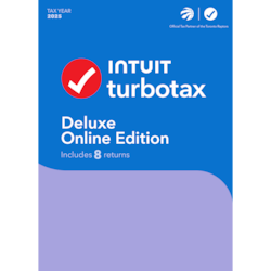 TurboTax Deluxe Online Edition 2025 - 8 Returns - Bilingual - Online Version