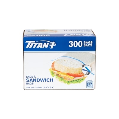 Titan Sandwich Bags, 300-Pack 300 ea, $0.03/1ea