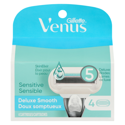 Venus Lames de rasoir venus extra smooth sensitive pour femmes, 4 cartouches 4 ea, 5,62 $/1ch
