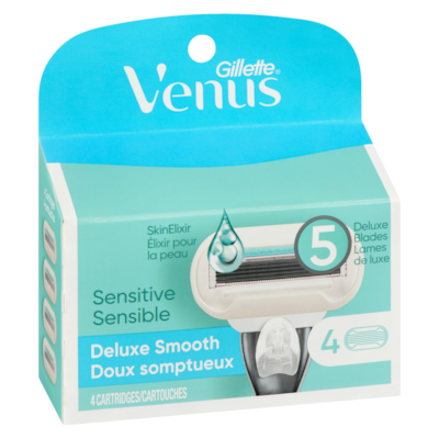 Lames de rasoir venus extra smooth sensitive pour femmes, 4&nbsp;cartouches