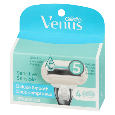 Lames de rasoir venus extra smooth sensitive pour femmes, 4&nbsp;cartouches