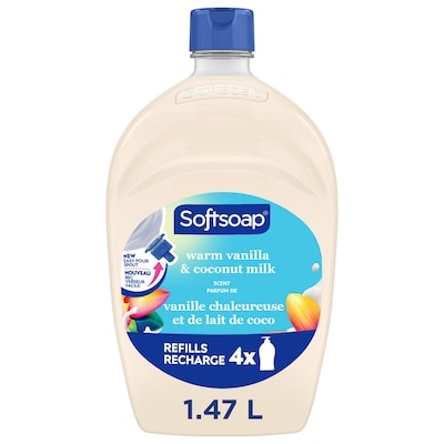 Softsoap Savon mains hydratant , vanille chaude et lait de coco 1.47 l, 0,58 $/100ml
