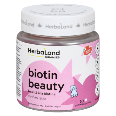 Herbaland Naturals Inc. Gummies Biotin Beauty Strawberry 60 ea, $0.33/1ea