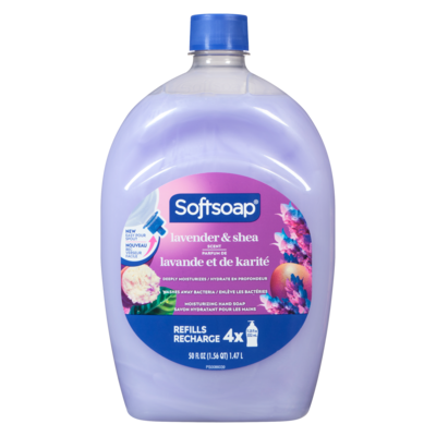 Softsoap Savon hydratant pour les mains parfum de lavande et de karité recharge 1.47 l, 0,58 $/100ml