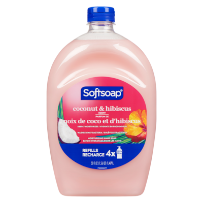 Softsoap Savon hydratant pour les mains parfum de noix de coco et d'hibiscus recharge 1.47 l, 0,88 $/100ml