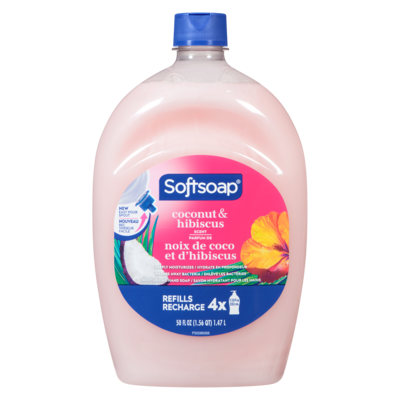 Softsoap Savon hydratant pour les mains parfum de noix de coco et d'hibiscus recharge 1.47 l, 0,58 $/100ml