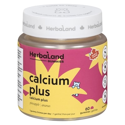 Herbaland Naturals Inc. Gummies Calcium Plus Pineapple 60 ea, $0.33/1ea