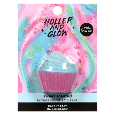 Holler and Glow Cupcake-Shaped Bath Bomb Cake It Easy Sweet Scented 1 ea, $8.99/1ea