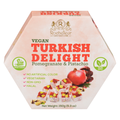 Rochefleur Vegan Turkish Delight Pomegranate & Pistachio 150 g, $2.66/100g