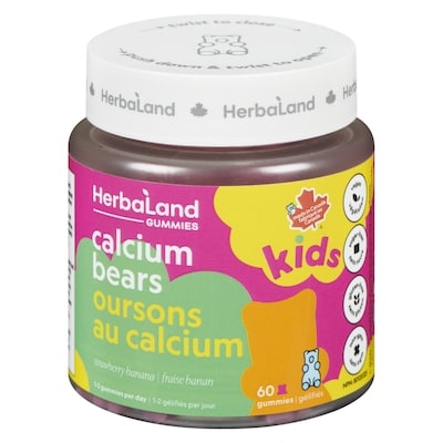 Herbaland Naturals Inc. Gummies Calcium Bears Strawberry Banana 60 ea, $0.33/1ea