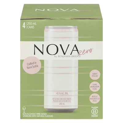 Benjamin Bridge Non-Alcoholic Wine-Based Sparkling With Natural Flavours Nova Zero 4x250.0 ml, $1.50/100ml