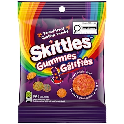 Skittles Chaleur sucrée, bonbons gélifiés, sac 164 g, 2,31 $/100g