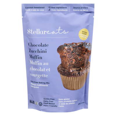 Stellareats Mélange à pâtisserie sans-grains muffin au chocolat et courgette 325 g, 4,61 $/100g