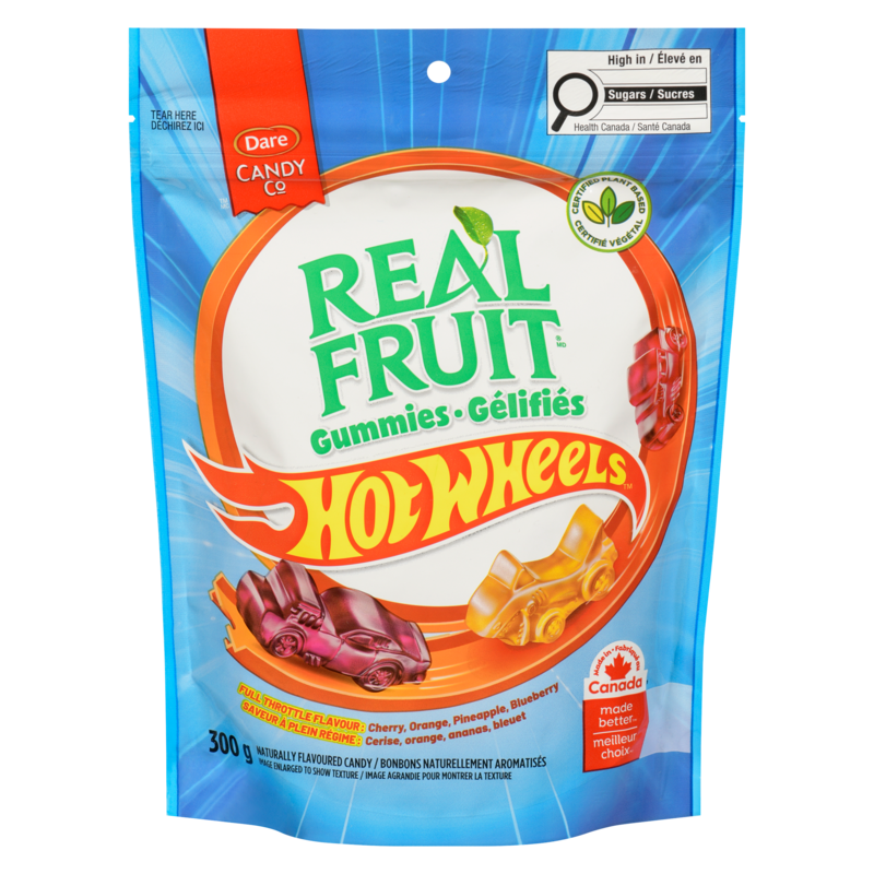 Dare REALFRUIT Hot Wheels Gummies, Assorted Fruit Flavours - 300 g