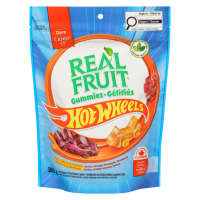 Dare Bonbons gélifiés Hot Wheels REALFRUIT , assortiment de saveurs de fruits 300 g, 1,33 $/100g