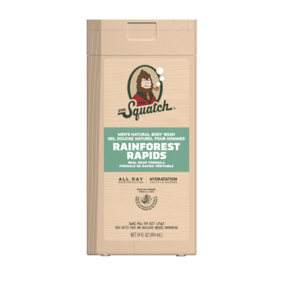 DR.Squatch Gel douche non exfoliant, Rainforest Rapids 414 ml, 4,35 $/100ml