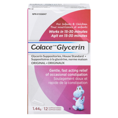 Colace Original Glycerin Suppositories For Infants & Children 12 ea, $0.36/1ea