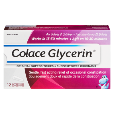 Colace Original Glycerin Suppositories For Infants & Children 12 ea, $0.36/1ea