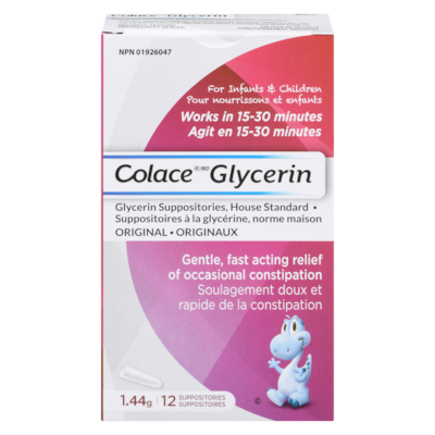 Colace Suppositoires à la glycérine originaux pour nourrissons et enfants 12 ea, 0,36 $/1ch